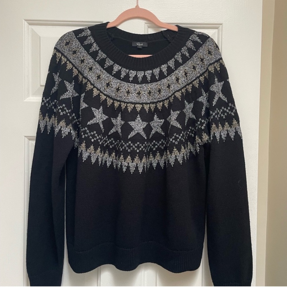 Rails Zoey Fair Isle Metallic Cotton & Wool Blend Sweater - Picture 7 of 7
